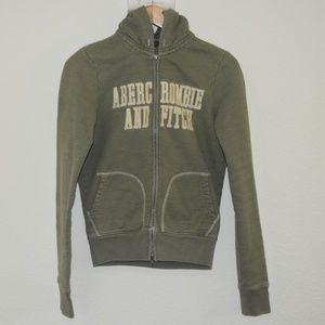 ABERCROMBIE & FITCH Green Medium Zip-up Hoodie